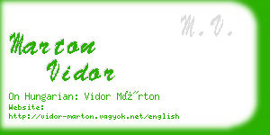 marton vidor business card